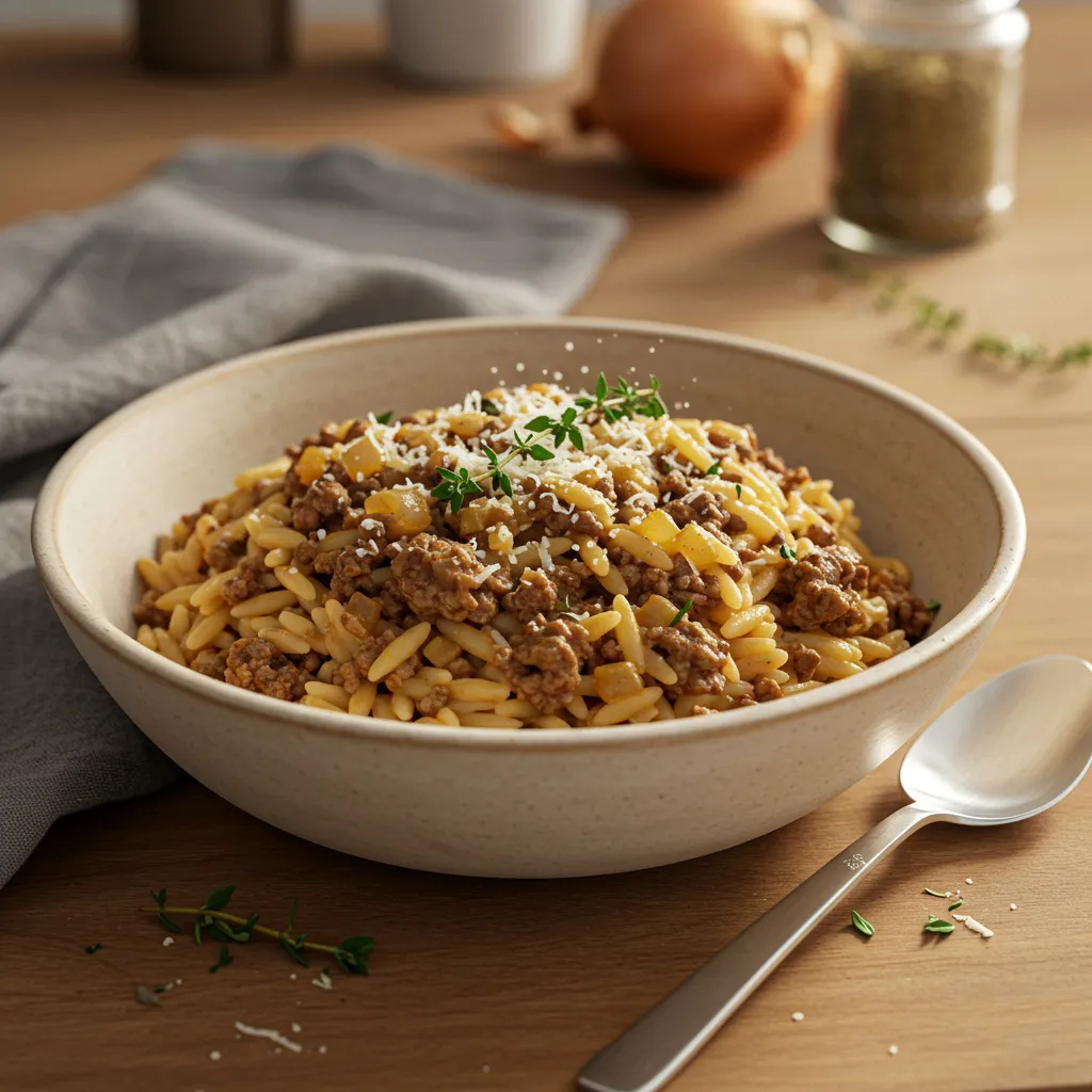 Savory Ground Beef Orzo Recipe for Cozy Nights: Ultimate Comfort Food Perfection - tertiary view